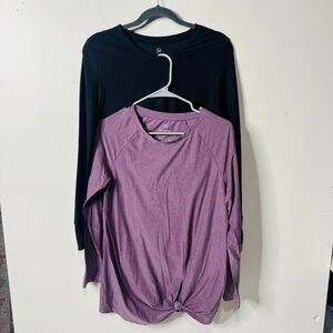 We wander Long Sleeve Top Bundle Black Purple Size Small